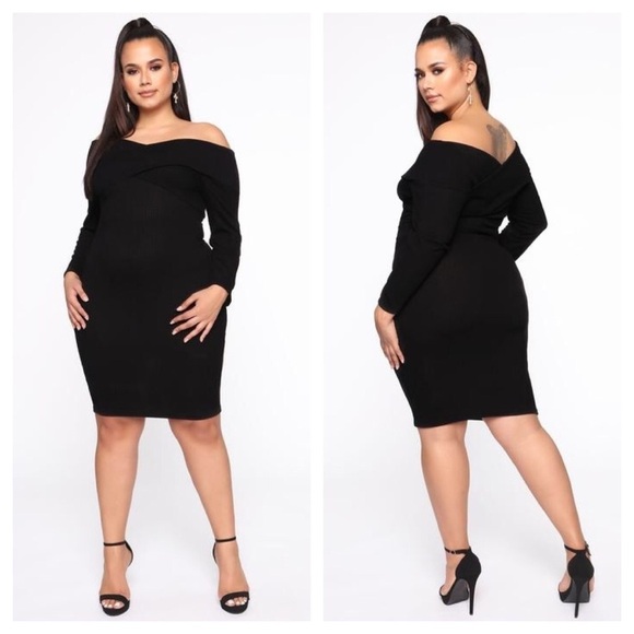 ➕ Fashion Nova Cool Breeze Off the Shoulder Plus Size Midi Dress - Picture 1 of 10
